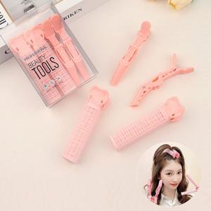 헤어롤 미용집게 4P세트 앞머리 정수리 뿌리볼륨 구르프 셀프 헤어스타일링 머리핀 미용집게