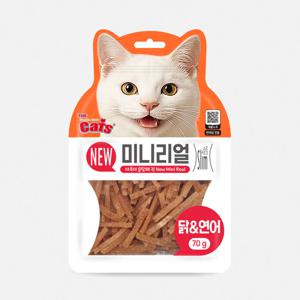 더캣츠 미니리얼 고양이육포 고양이간식 닭고기 연어 70g