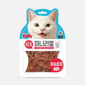 더캣츠 미니리얼 고양이육포 고양이간식 닭고기 참치 70g