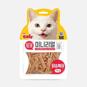 더캣츠 미니리얼 고양이육포 고양이간식 닭고기 북어 70g