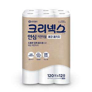 안심 키친타월 에코 120매x12롤-1팩 /키친타올