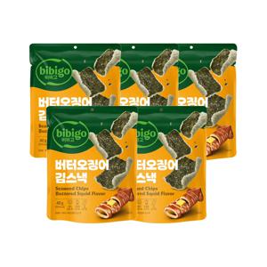 비비고 버터오징어 김스낵 40g x5개