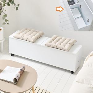 틈새공간 서랍 수납장 핸드리스 바퀴형 수납의자 1200