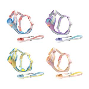 솜사탕 메쉬 강아지 하네스 리드줄 세트 반려견 산책 용품 애견 가슴줄