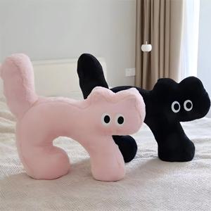 부드러운 키치 고양이 거실 소파쿠션 가을 귀여운 등쿠션 등받이 겨울 캐릭터 애착인형 선물