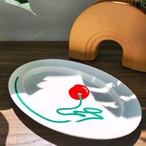 사과 라인_타원 26cm 양식 접시