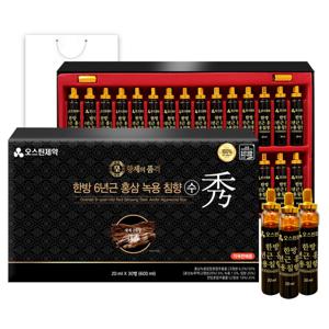 한방 6년근 홍삼녹용침향 수(20mlx30병X3박스)쇼핑백