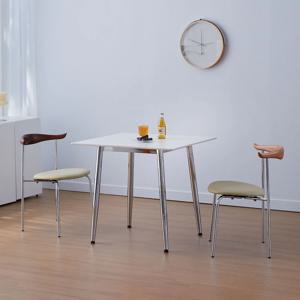 스칸디 멜로우 크롬 800 2인 포세린 통 세라믹 식탁세트 2colors