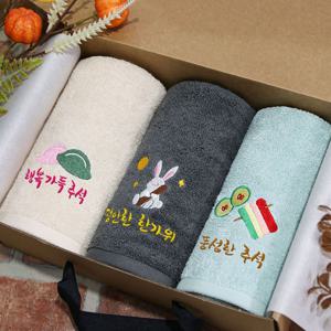 송월 추석 한가위 라이트무지 130g 3매 선물세트 (크라프트박스)