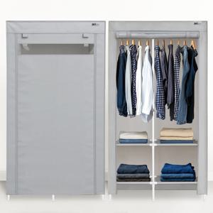 비키니옷장 시스템 커튼 행거 1000 조립식 틈새 간이 옷장 이동식 2단 옷걸이