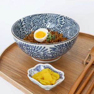 일본 그릇 면기 라면 그릇 풀꽃면기