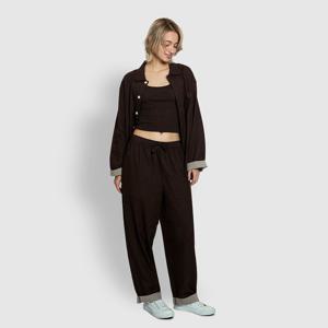 여 이중지 롤업 배기핏 파자마 팬츠 (3 sizes)(3 colors)