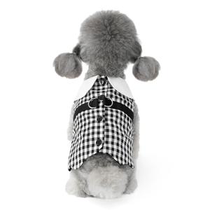 시몬 체크 하네스 D링 강아지 옷 조끼 반려견 애견 의류 소형견 중형견 산책 용품