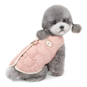 강아지 옷 곰돌곰돌 하네스 D링 겨울 누빔 패딩 반려견 조끼 소형견 중형견 의류