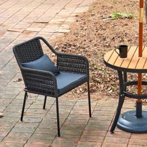 라탄 카페 인테리어 발코니 휴식 의자 블랙 560