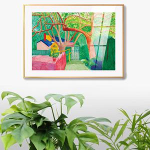568호크니-게이트/캔버스천메탈프레임액자 아크릴액자 매트액자 모던구상 풍경화 컨템포라리