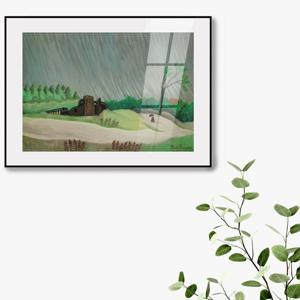 1130앙리루소-어느 비 오는 아침 /캔버스 아크릴 매트액자 모던풍경 거실 개업선물