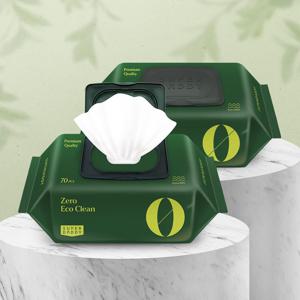 레이온100% 제로 에코클린 캡형 물티슈 70매 10팩 (70g) 맘가이드 클린등급
