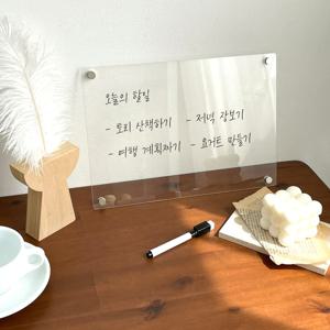 무지 투명 자석 냉장고 메모보드 아크릴 마카펜 지우개 풀세트 (2size)