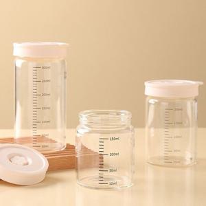 1+1 내열유리 눈금 실리콘 캡 유리병 보관용기 500ml