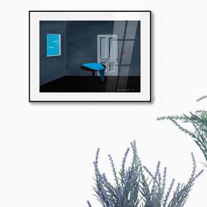 1711거트루드 아베크롬비-론리 테이블/캔버스천 아크릴 매트프레임액자 초현실주의명화