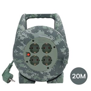 TGIC 캠핑 전기 릴선 4구 20M 1.0SQ R1020 카모플라쥬