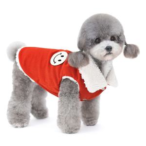 스마일 벨벳 강아지 하네스 D링 무스탕 조끼 겨울 반려견 옷 애견 의류 소형견 중형견