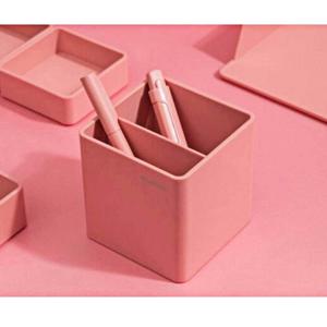 핑크 누사인 이중분리 펜꽂이 정리함 다용도 수납함