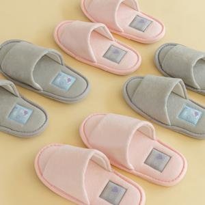 라벨 포인트 테리 룸슈즈 (2 color) 거실화 실내화 슬리퍼