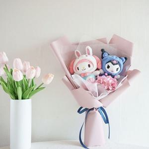 산리오 인형 꽃다발 마이멜로디 쿠로미 2종 코스튬 졸업식 입학식 발표회 꽃다발