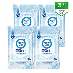 페퍼민트 쿨링 데오시트 물티슈 휴대 10매 x 4팩