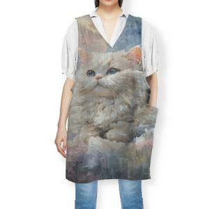 린넨 크로스 앞치마 고양이 래그돌 동물_02 design 2size