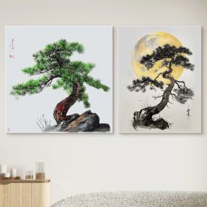 폭포 소나무 풍수 풍경화 동양화 그림 거실 인테리어 캔버스 액자_7종