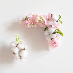 목화 조화 꽃 리스 벽장식 봄날의 액자 ㄱ자 15cm (2PCS) 인테리어 꾸미기