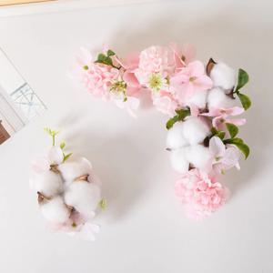 목화꽃 성묘 리스 조화 꽃 봄날 ㄱ자 15cm (2PCS) 납골당 산소 봉안당