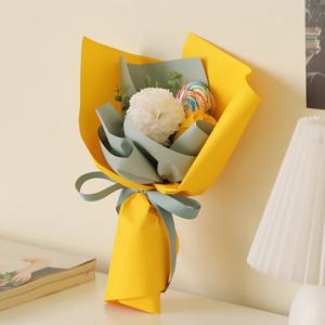 레인보우 비누꽃 사탕꽃다발 (화이트퐁퐁)