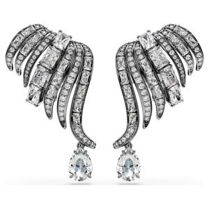The Vienna Collection 이어 커프, 깃털, 화이트, 루테늄 플래팅