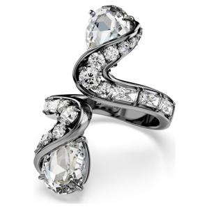 The Vienna Collection 오픈 링, 깃털, 화이트, 루테늄 플래팅