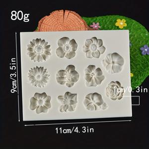TEMU 1pc, 미니 꽃 퐁당 금형, 3D 실리콘 금형, 사탕 금형, 초콜릿 금형, DIY 케이크 장식 도구, 베이킹 도구, 주방 액세서리