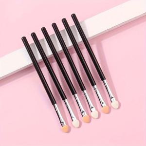 TEMU 2색 고무 면 아이 메이크업 브러쉬 - 스펀지 어플리케이터 타원형 팁 아이라이너 브러쉬 아이섀도 브러쉬 메이크업 브러쉬 도구