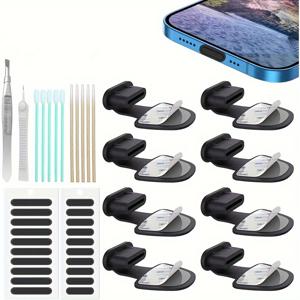 TEMU USB 유형 C 먼지 방지 플러그 커버, C 유형 포트 먼지 플러그, USB C 먼지 커버, USB C 충전 포트 먼지 커버 iPhone 15 Plus Pro Max용 보호 장치, 삼성용, 스피커 메쉬 커버 포함