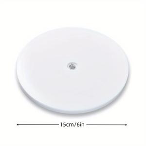 TEMU 6인치(15.2cm) 스파이스 랙, 테이블 케이크, 주방 식료품 저장실 장식, 욕실, TV 노트북 모니터 스탠드, 360도 회전 트레이용 볼 베어링 회전이 있는 흰색 아크릴 게으른 수잔 턴테이블 - 클래식 스타일