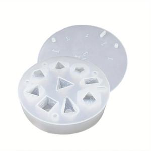 TEMU DIY 주얼리 만들기용 9구형 실리콘 주사위 몰드 - 내구성 있고 유연한 단색 실리콘, 독특한 기하학적 & 번호가 매겨진 구형 캐비티, 주사위 게임 및 액세서리 제작에 완벽함