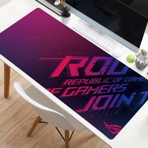 TEMU ASUS Republic of Gamers (ROG) 대형 게이밍 마우스 패드, 정밀한 봉제 가장자리와 미끄럼 방지 고무 베이스, 두꺼운 컴퓨터 책상 매트, 키보드 패드, 독립기념일, 할로윈, 추수감사절, 크리스마스 선물에 이상적입니다.