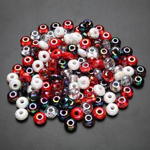 TEMU 20개 15mm 아크릴 플랫 오벌 비즈 대형 구멍 - DIY 주얼리 만들기, 목걸이, 팔찌, 귀걸이 및 키체인 장식용 광택 공예 비즈, 반사 효과, 면처리된 비드 표면