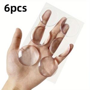 TEMU 1/2/6개 mềm PVC Tay Nắm Cửa Bảo Vệ Tường - Trong Suốt, Hình Bán Nguyệt, Tự Dính Chắc Chắn, Dày Dặn Để Bảo Vệ Tối Đa Cửa Tường, Chặn Cửa Bằng Nhựa Với Hoàn Thiện Kim Loại Đánh Bóng, Lắp Trên Tường