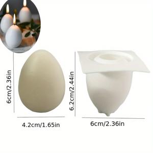 TEMU 1개 컬러풀 3D 부활절 달걀 캔들 실리콘 몰드 - 내구성 있고, 비독성이며 재사용 가능, 아로마테라피 캔들 및 석고 장식용 - 부활절 장식에 완벽함