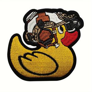 TEMU 1개의 화난 가방과 오리를 특징으로 하는 전술 자수 패치, 배낭, 모자, 청바지, 재킷용 후크 및 루프가 있는 폴리에스터 섬유 사기 패치