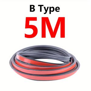 TEMU 16.5ft B형 자동차 문 실리콘 스트립, 소리 방지 고무 방수 날개, 소음 감소 자동차 문 엣지 프로텍터, 차량 보호를 위한 내구성 있는 재료