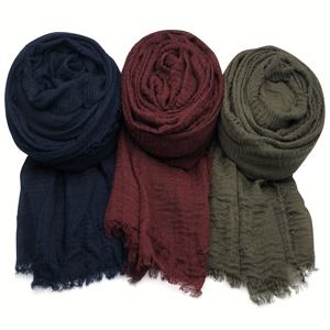 TEMU 3-Pack 우아한 여성용 폴리에스터 스카프, 100% 폴리에스터 롱 숄, 부드럽고, 비탄력성, 짜여진 & 염색 공예, 장식용, 방풍 & 자외선 차단, 깃털 없음, 외출에 이상적 - 손세척/드라이클리닝